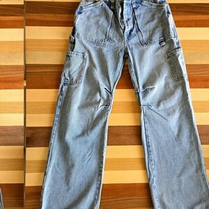 Ban Jara Juniors Carpenter Light Blue Jeans, Wide Leg. Size 0/23 Very Good Cond